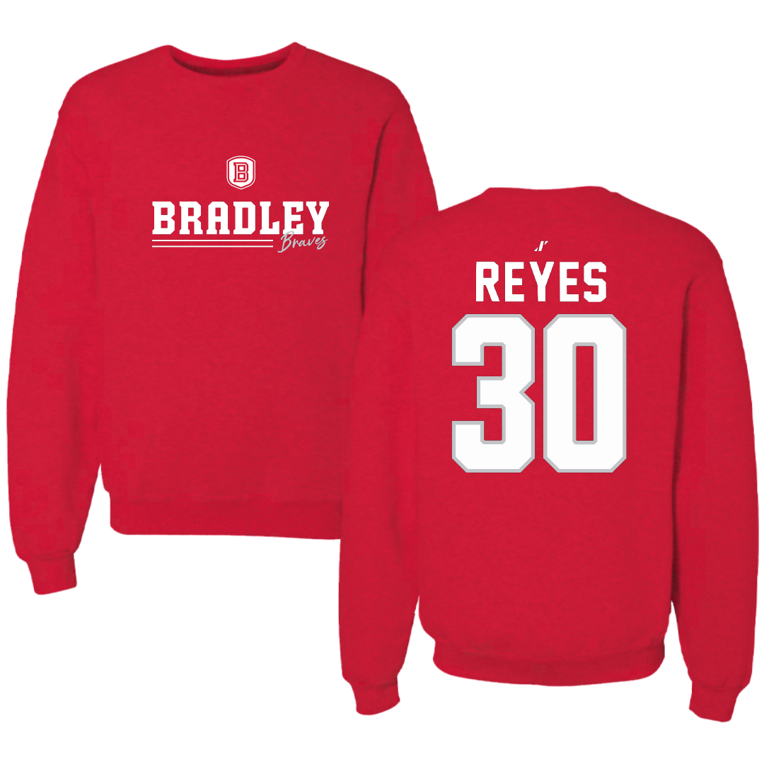 Bradley University Soccer Red General Crewneck - #30 Ivan Reyes