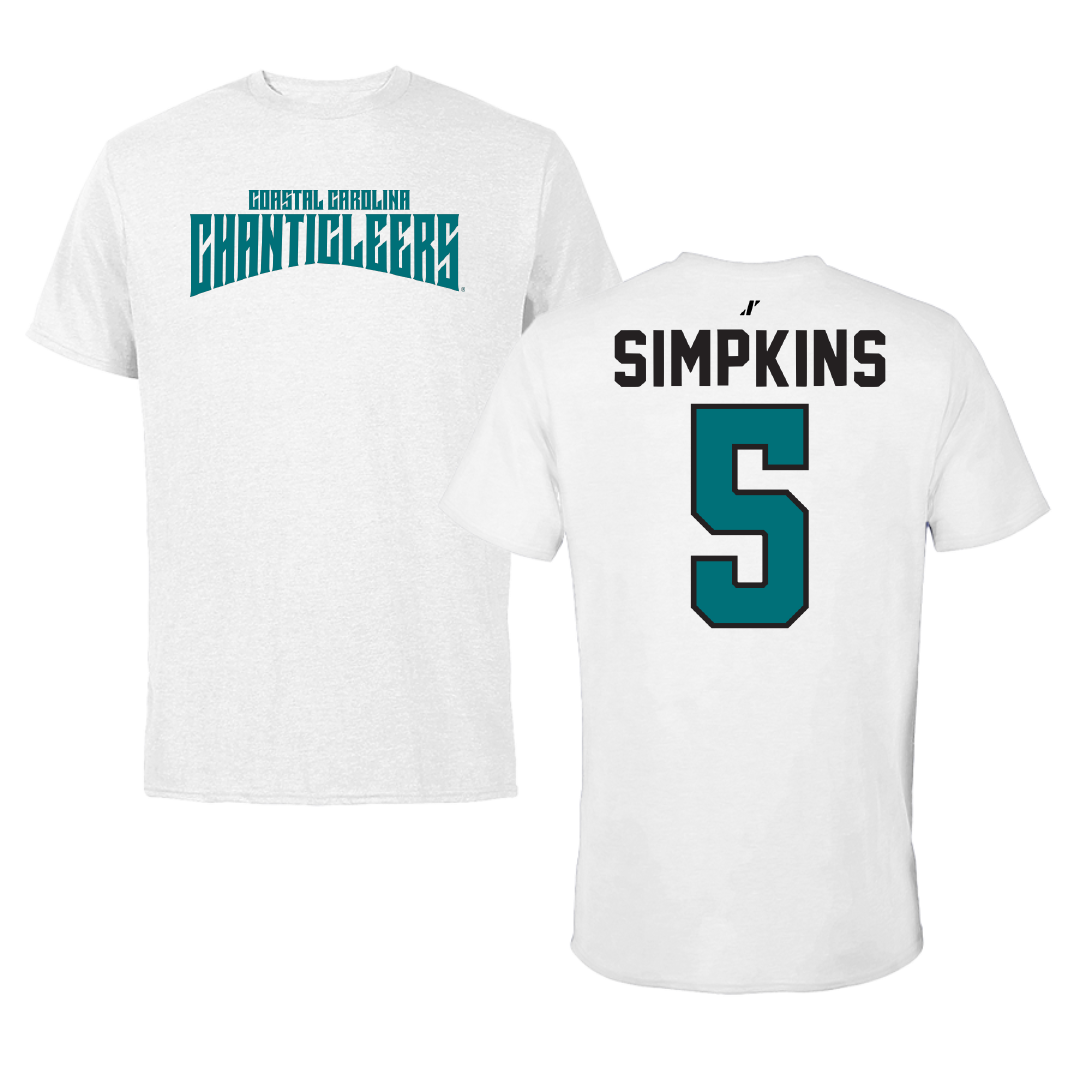 Coastal Carolina University Football White Classic Tee - #5 Ja'Vin Simpkins