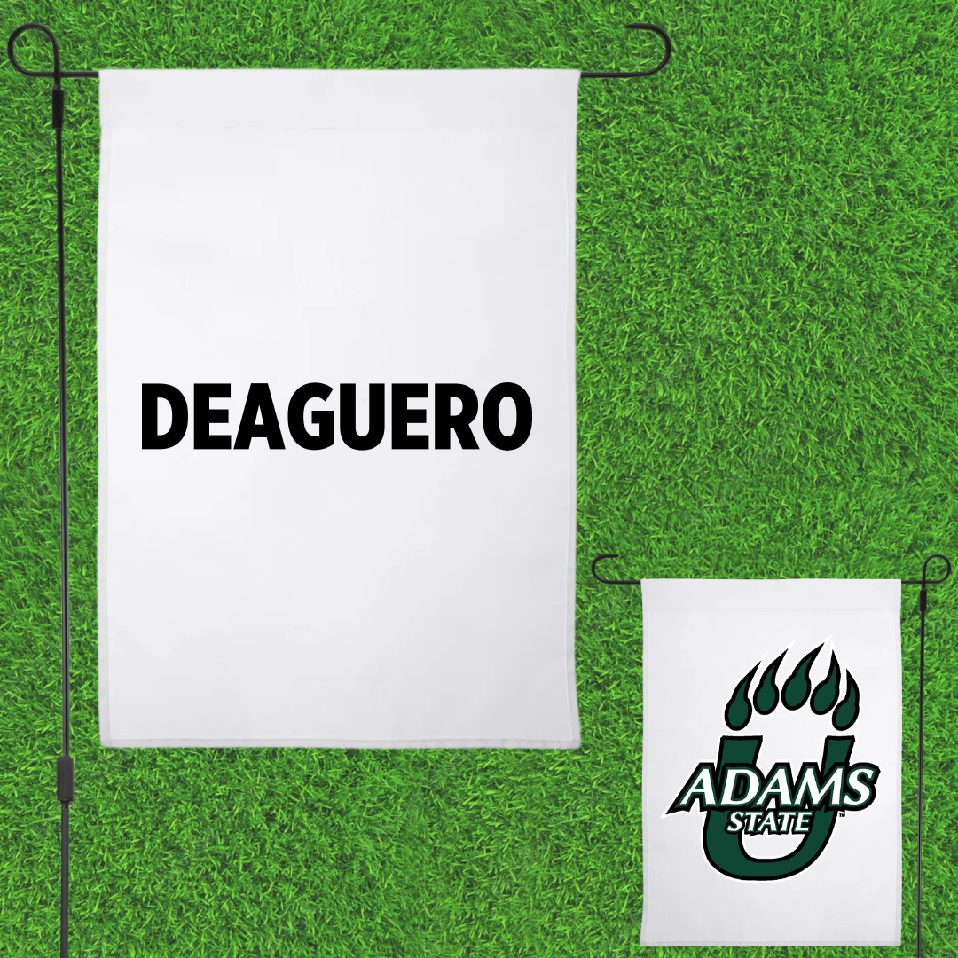 Adams State University Wrestling White Garden Flag - Levi Deaguero