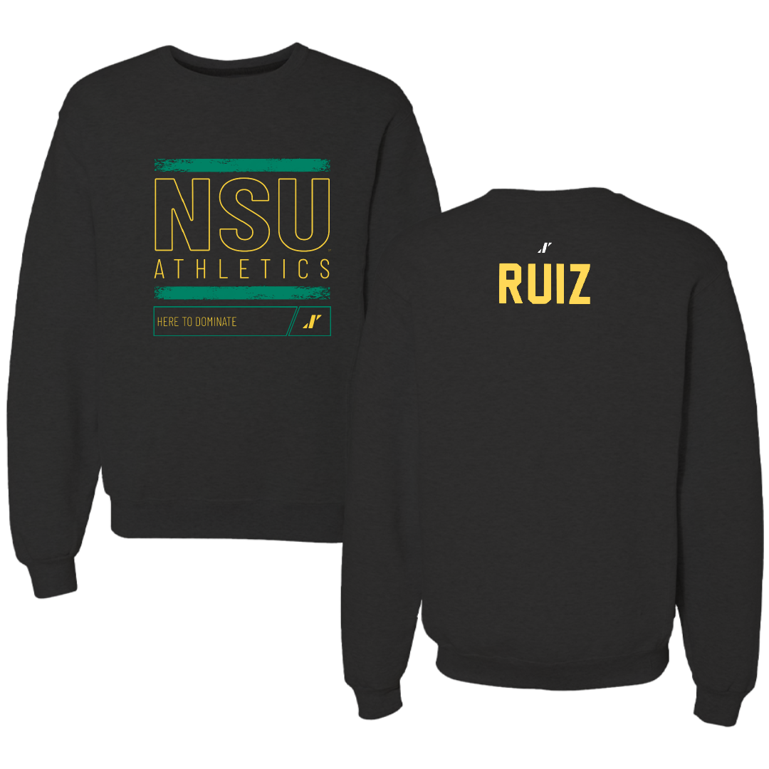 Norfolk State University Tennis Black Dominate Crewneck - Laura Ruiz