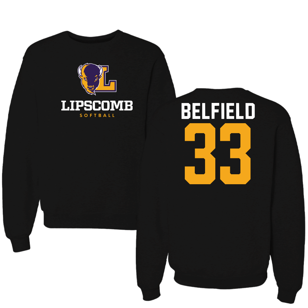 Lipscomb University Softball Black Crewneck - #33 Kaylyn Belfield