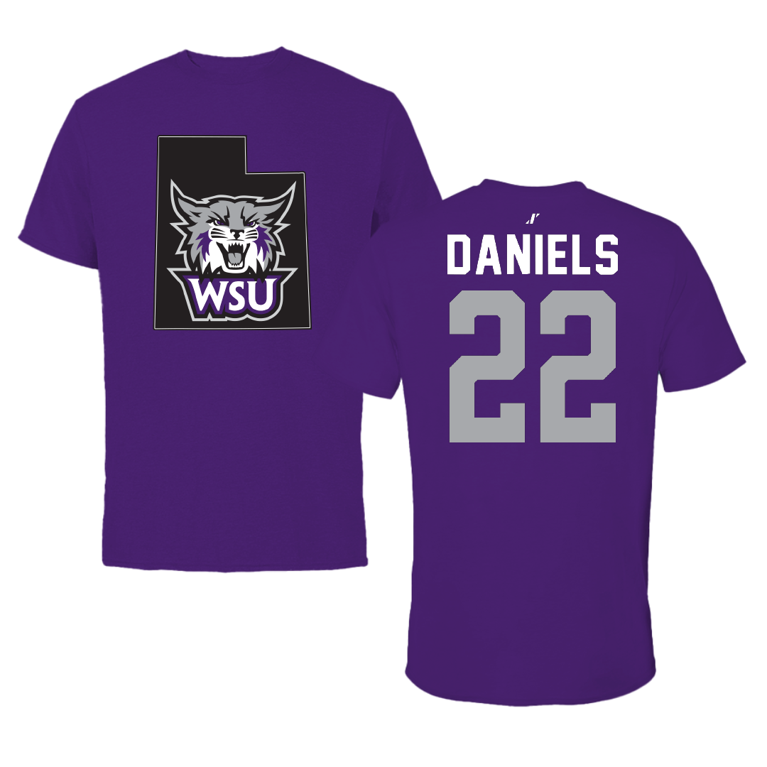 Weber State University Football Purple State Performance Tee - #22 Ishaan Daniels
