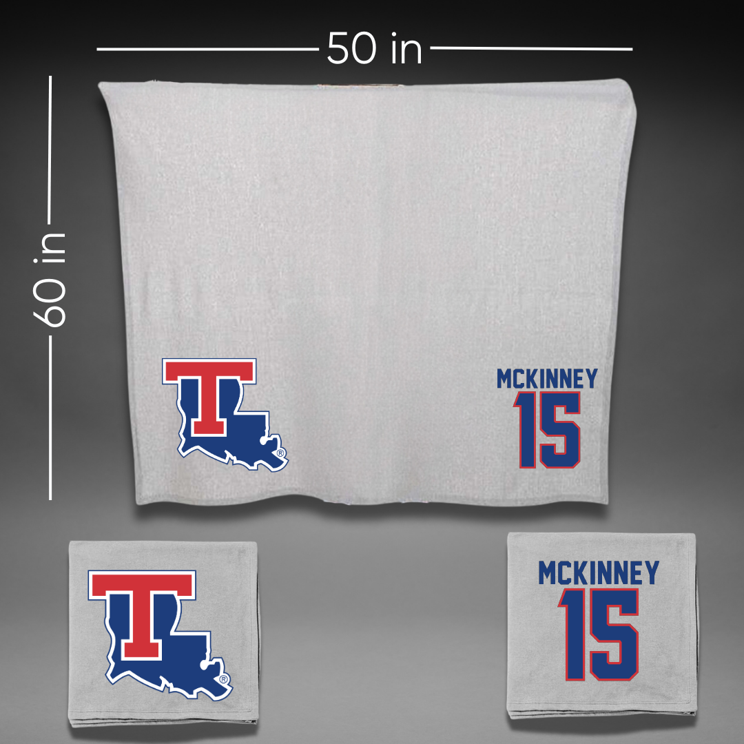 Louisiana Tech University Soccer Gray Blanket - #15 Callie McKinney