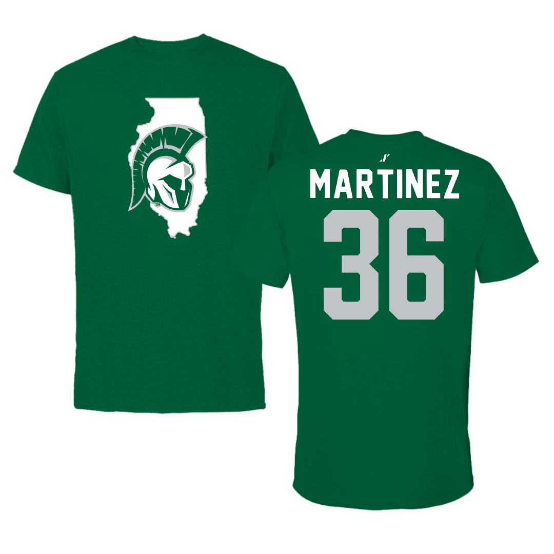Illinois Wesleyan University Football Green State Tee - #36 Yahir Martinez