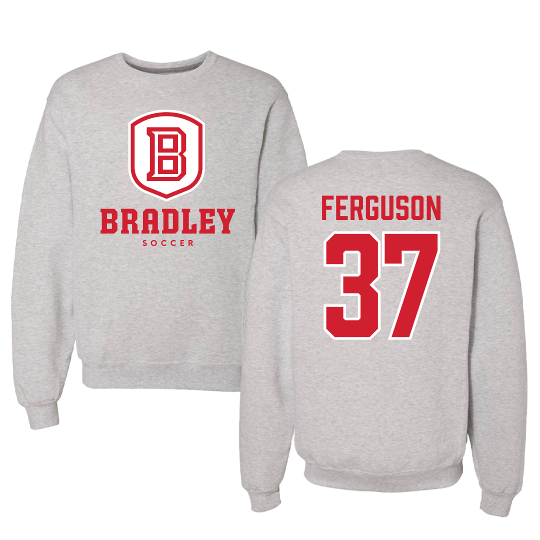 Bradley University Soccer Gray Crewneck - #37 Ian Ferguson