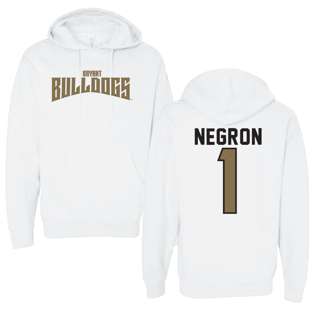 Bryant University Soccer White Classic Hoodie - #1 Selena Negron