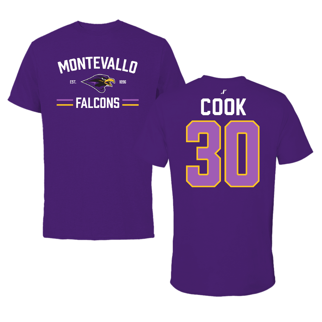 University of Montevallo Basketball Purple General Tee - #30 Savannah Cook