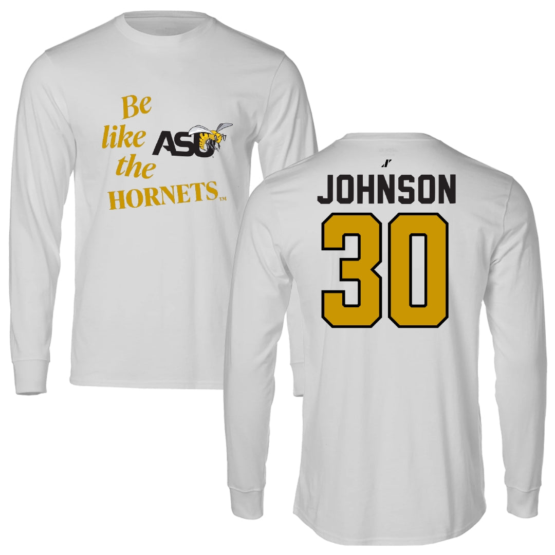 Alabama State University Football Light Gray Be Like Us Long Sleeve - #30 Ethan Johnson