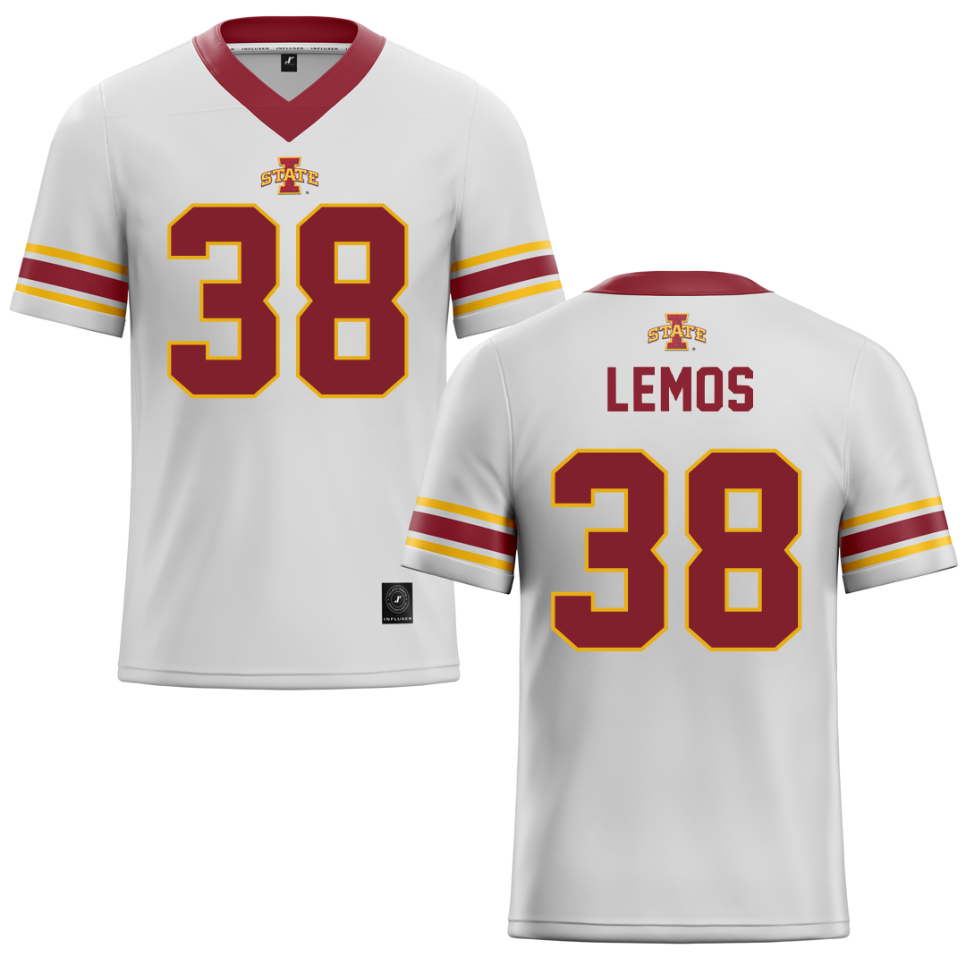 Iowa State University White Football Jersey - #38 Eddie Lemos