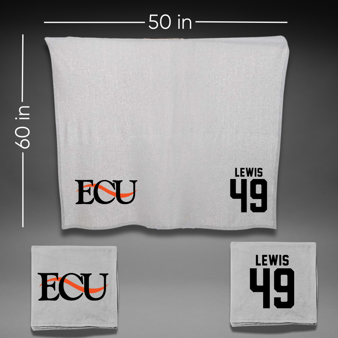 East Central University Football Gray Blanket - #49 Amajah Lewis