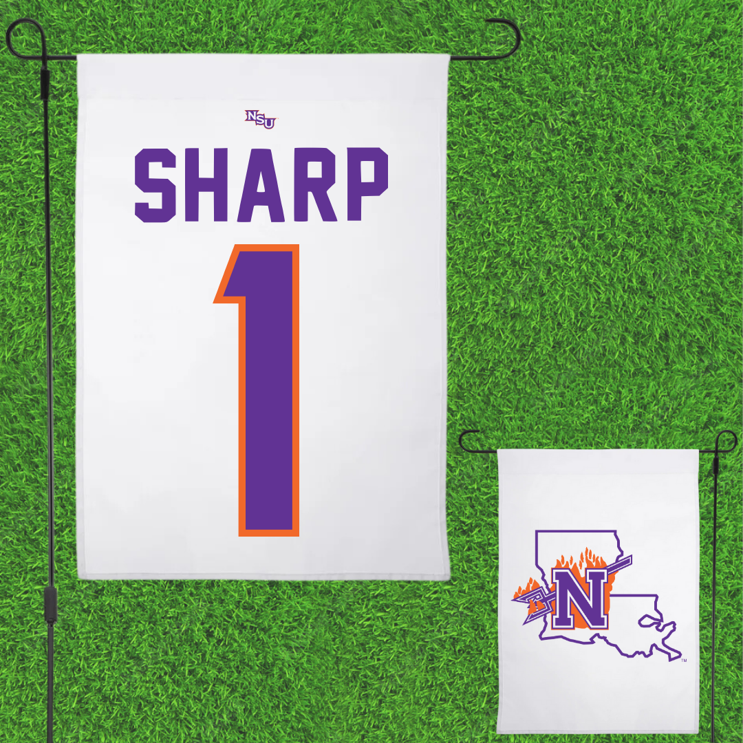 Northwestern State University Softball White Garden Flag - #1 Skye Sharp