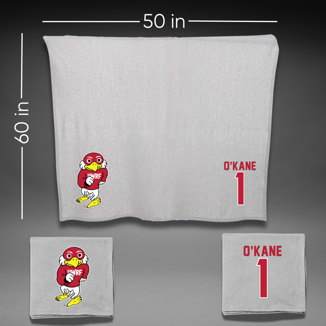 University of Wisconsin-River Falls Ice Hockey Gray Blanket - #1 Jordan O'Kane