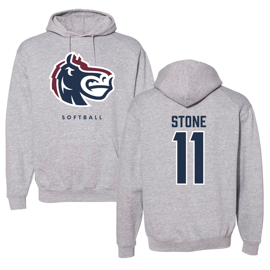 Fairleigh Dickinson University-Metropolitan Campus Softball Gray Hoodie - #11 Ayden Stone