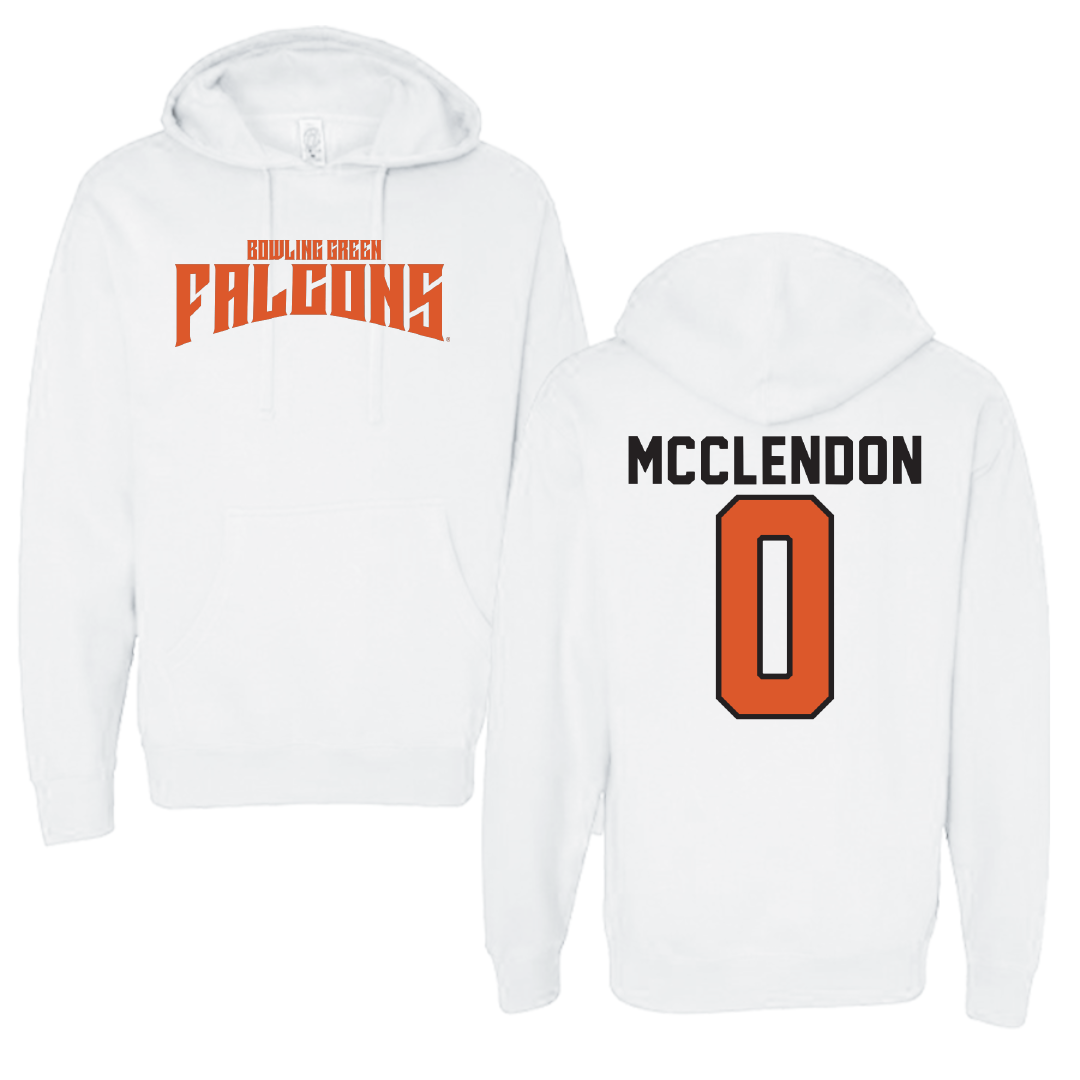 Bowling Green State University Football White Classic Hoodie - #0 Darius McClendon