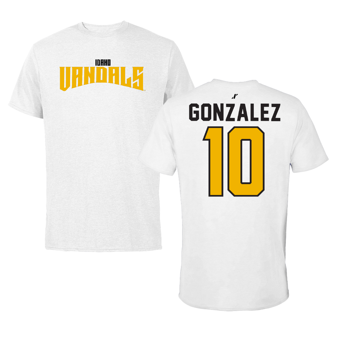 University of Idaho Basketball White Classic Tee - #10 Kristian Gonzalez