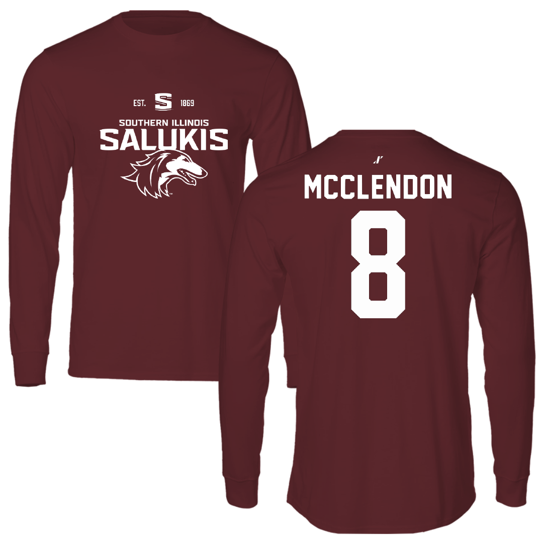 Southern Illinois University at Carbondale Football Maroon General Long Sleeve - #8 Jeremiah McClendon