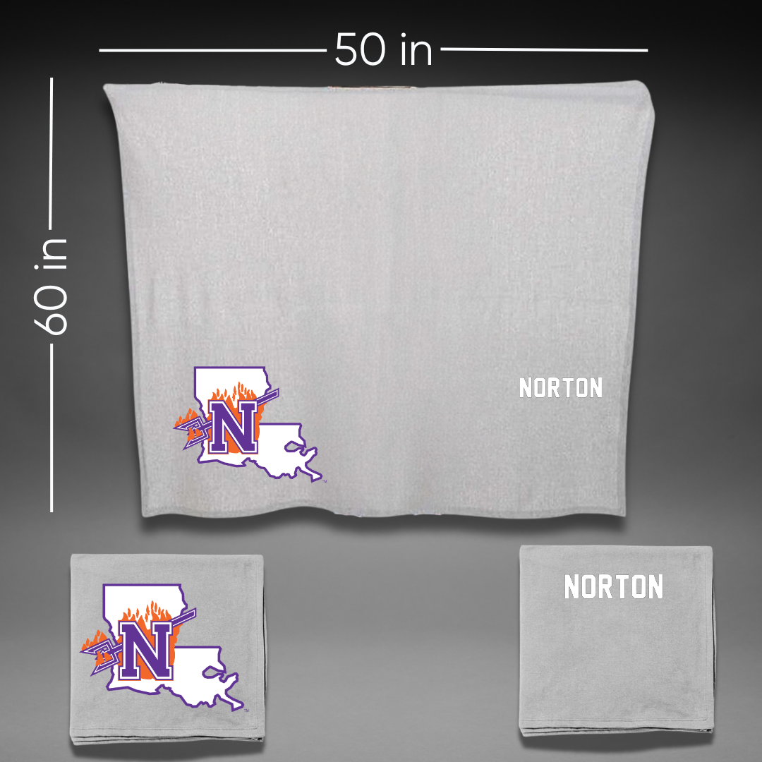 Northwestern State University TF and XC Gray Blanket - Robert Norton