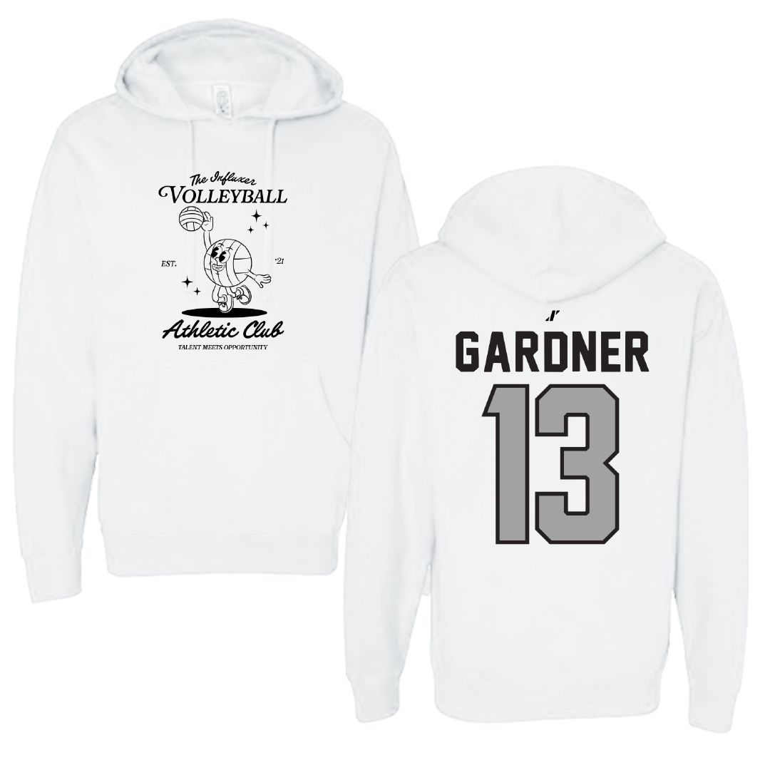 Volleyball White Influxer Athletic Club Hoodie - #13 Olivia Gardner