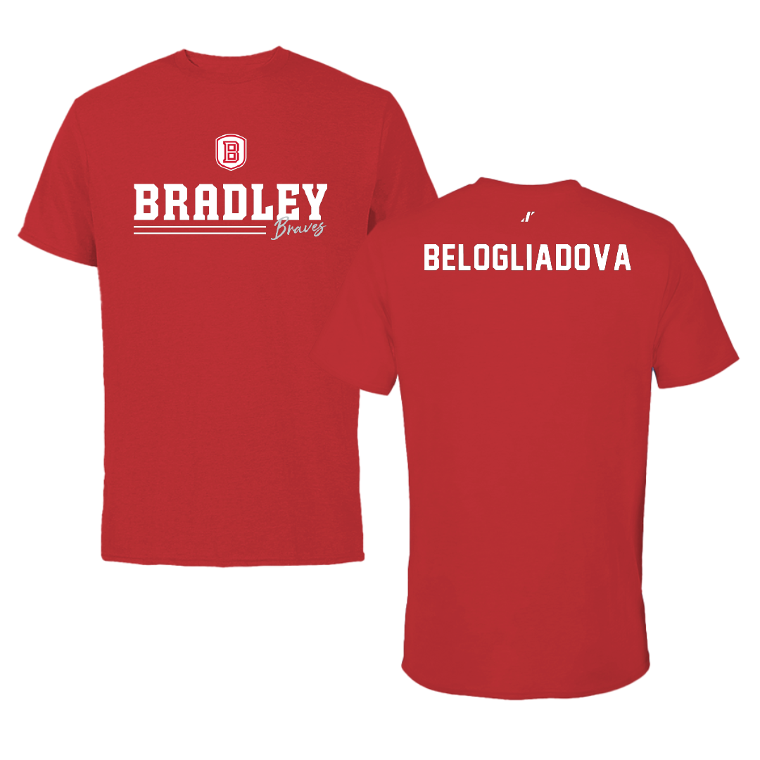 Bradley University Tennis Red General Performance Tee - Anna Belogliadova