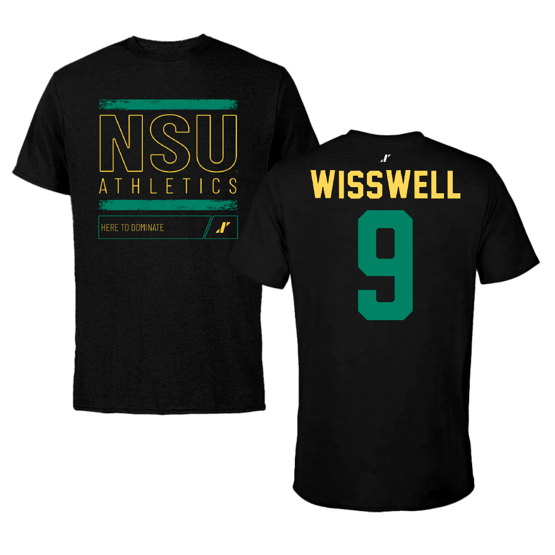Norfolk State University Softball Black Dominate Tee - #9 Leah Wisswell