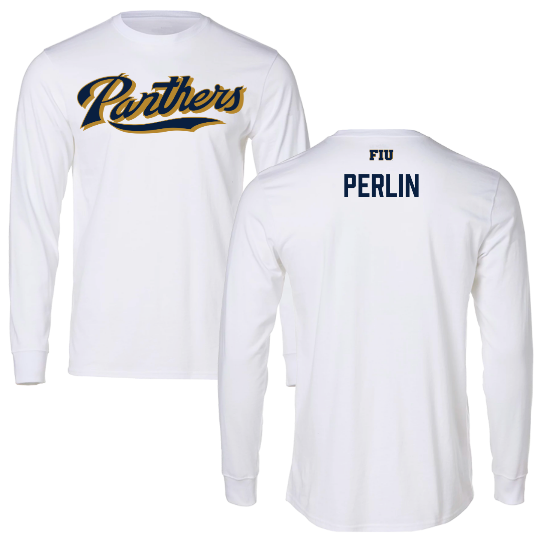 Florida International University TF and XC White Panthers Performance Long Sleeve - Jeremy Perlin