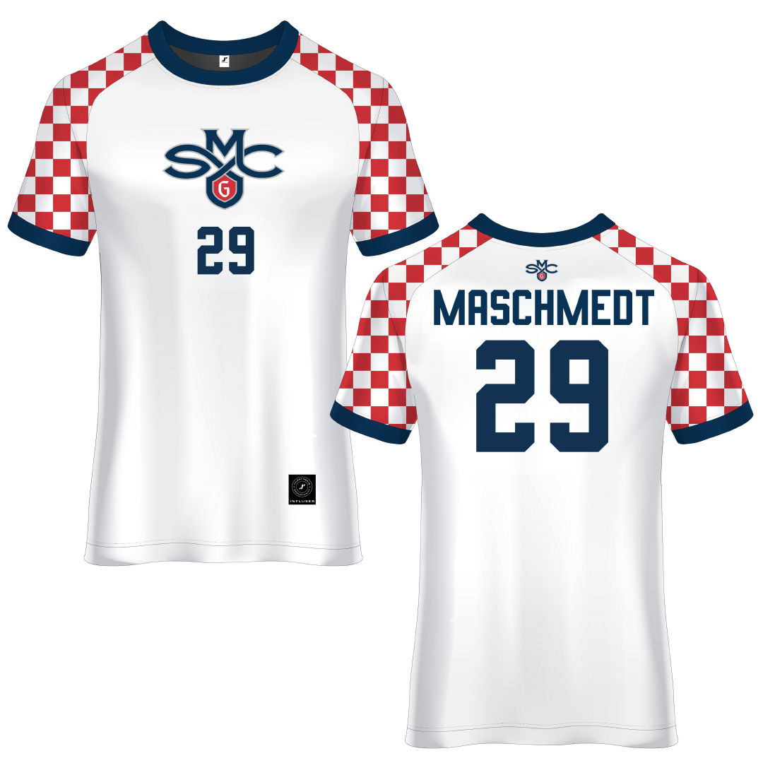 Saint Mary's College of California White Soccer Jersey - #29 Will Maschmedt