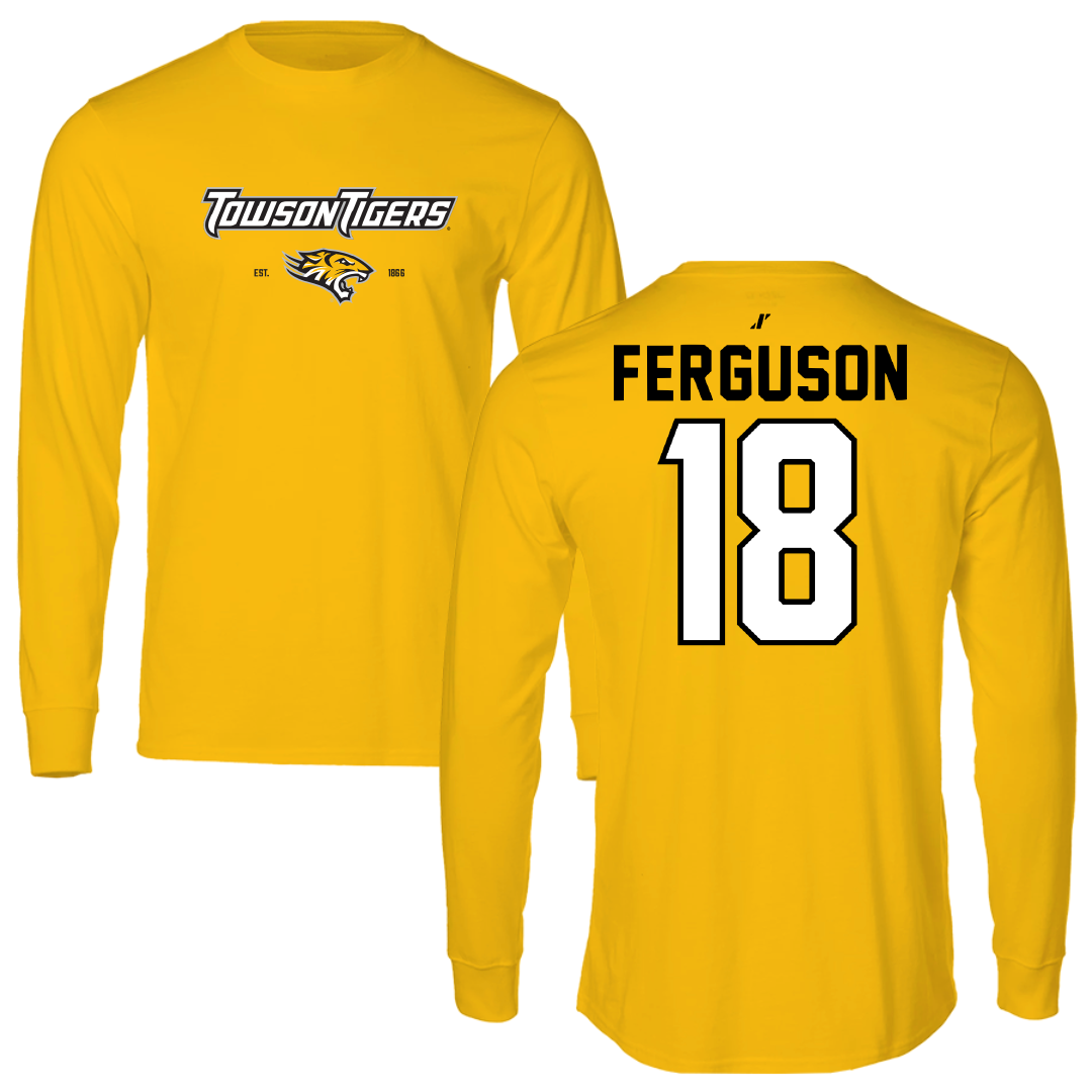 Towson University Softball Gold General Performance Long Sleeve - #18 Addie Ferguson
