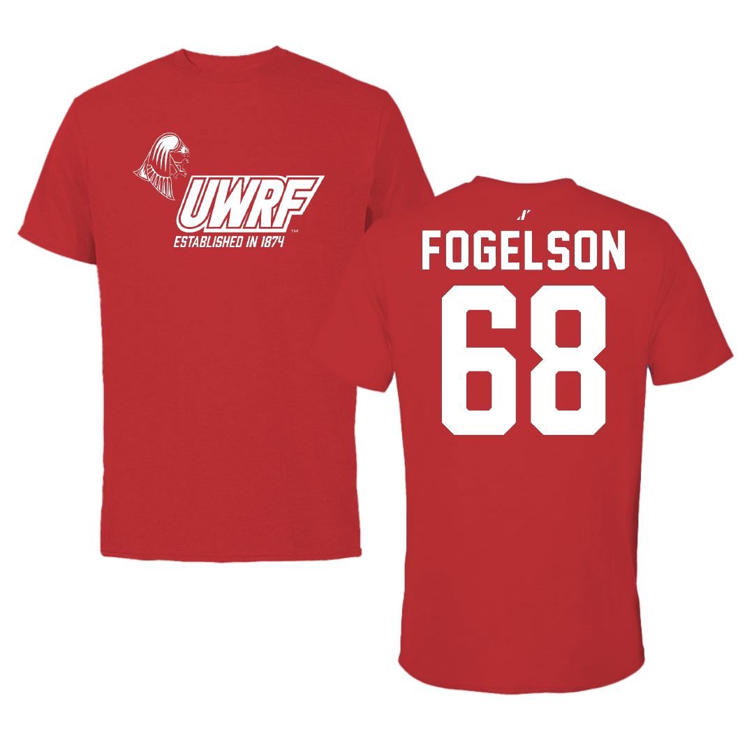 University of Wisconsin-River Falls Football Red General Tee - #68 Blake Fogelson