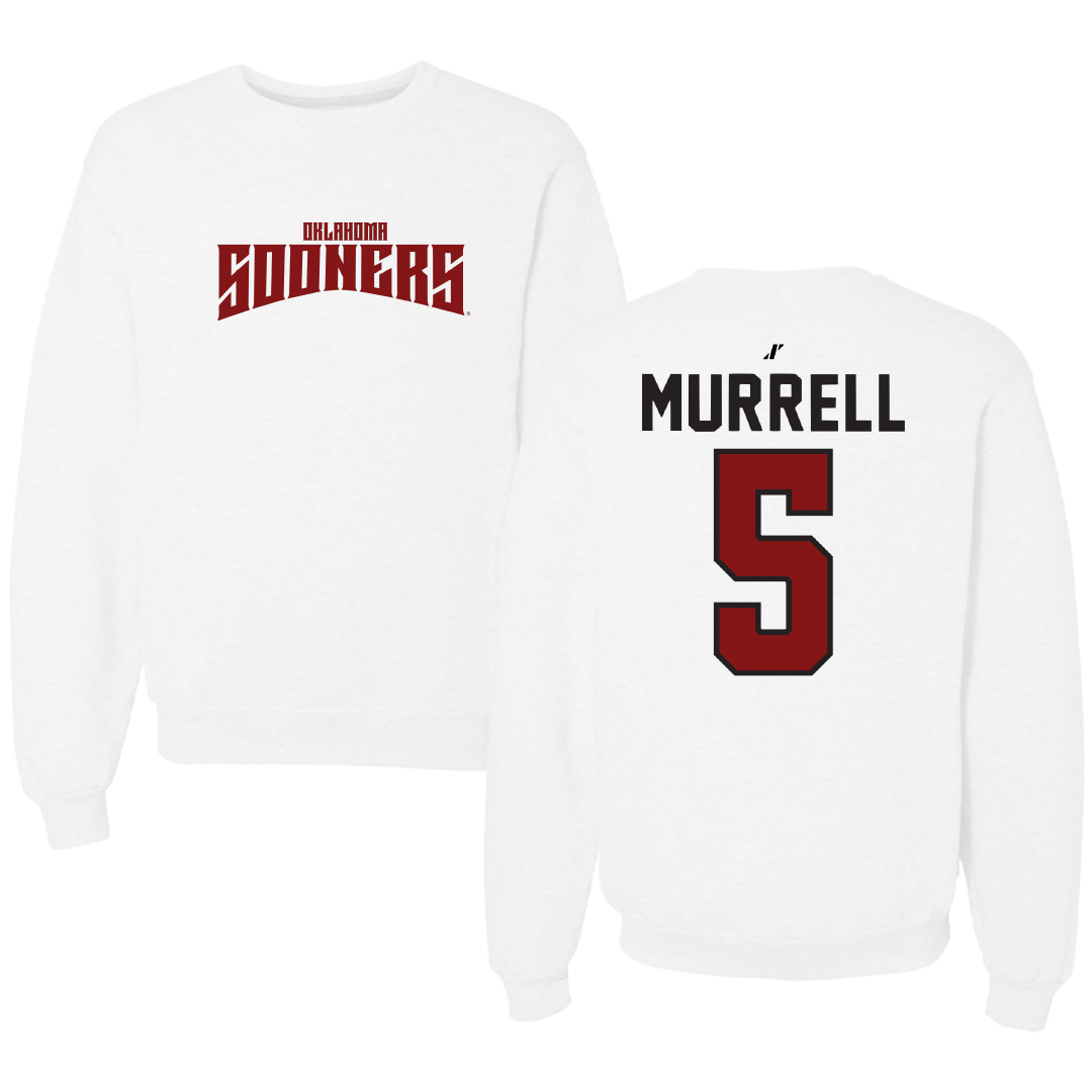 University of Oklahoma Soccer White Classic Crewneck - #5 Hadley Murrell