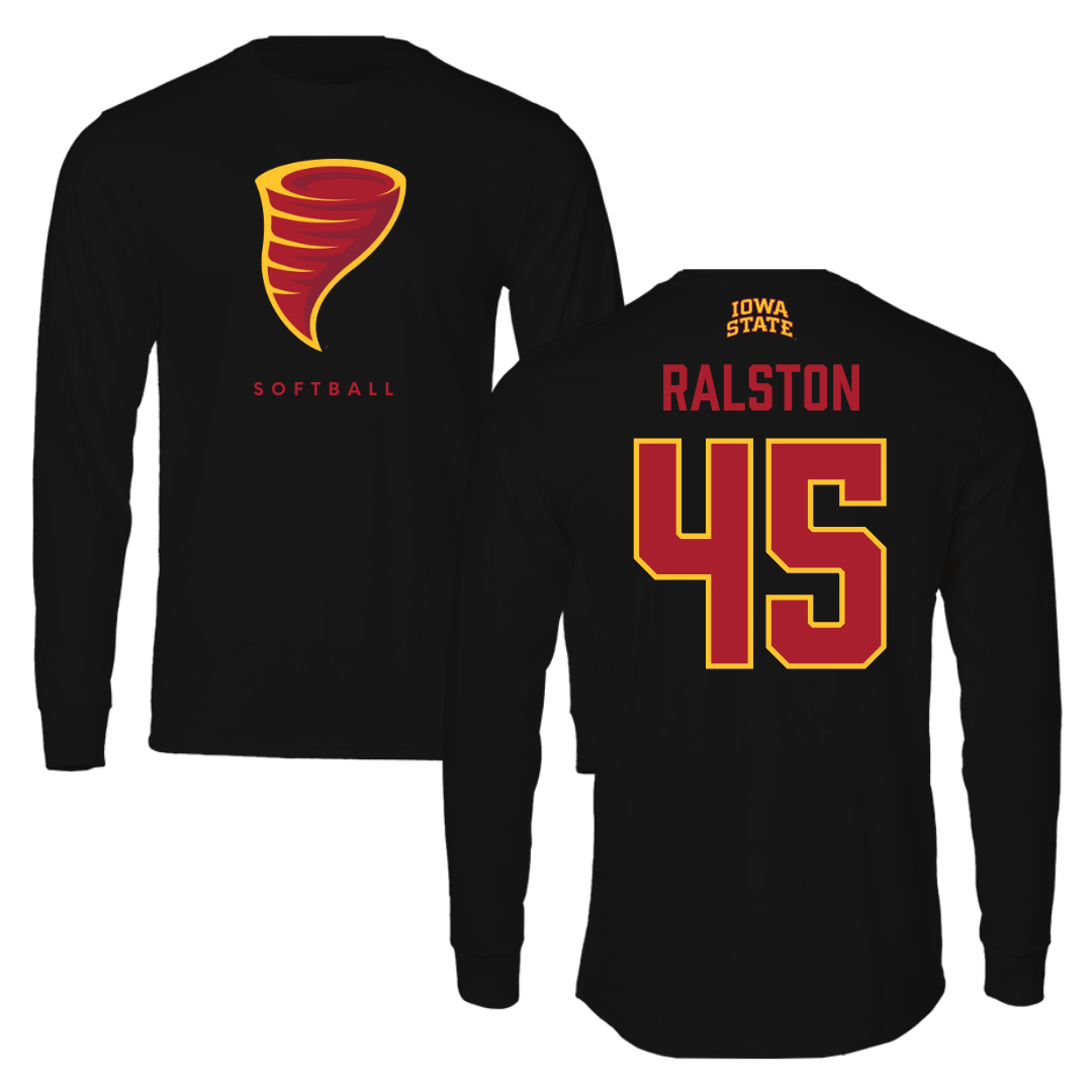 Iowa State University Softball Black Long Sleeve - #45 Jaiden Ralston
