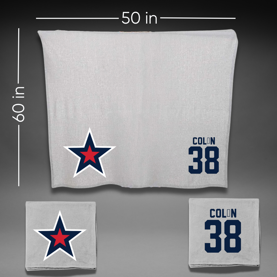 Robert Morris University Lacrosse Gray Blanket - #38 Sam Colón