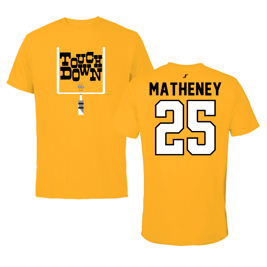 University of Idaho Football Gold Touchdown Tee - #25 Carlos Matheney