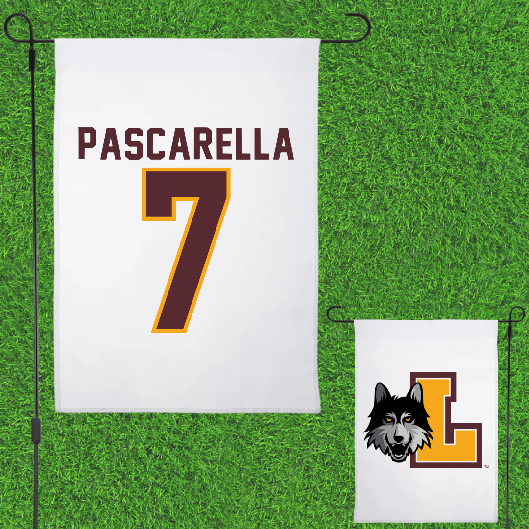 Loyola University-Chicago Soccer White Garden Flag - #7 Jordan Pascarella