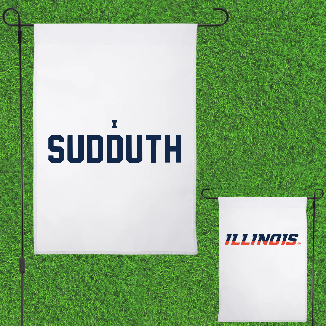 University of Illinois TF and XC White Garden Flag - Tyler Sudduth