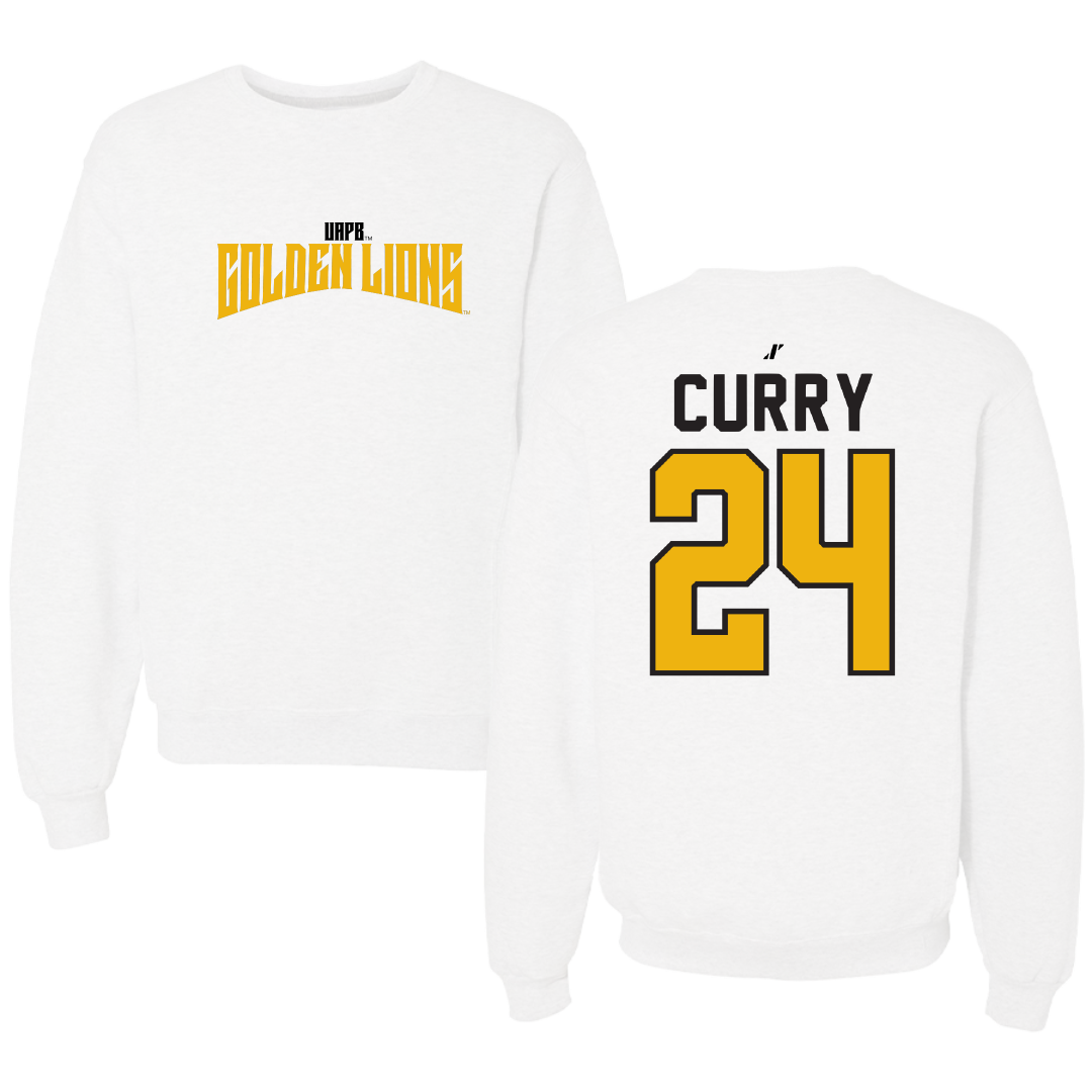 University of Arkansas-Pine Bluff Football White Classic Crewneck - #24 BJ Curry