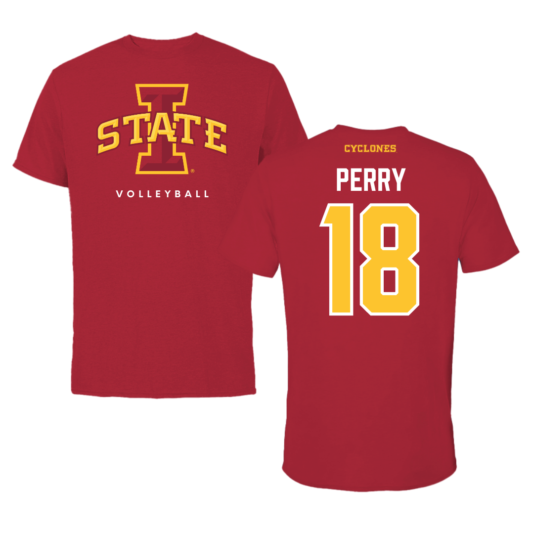 Iowa State University Volleyball Cardinal Tee - #18 Kelsey Perry