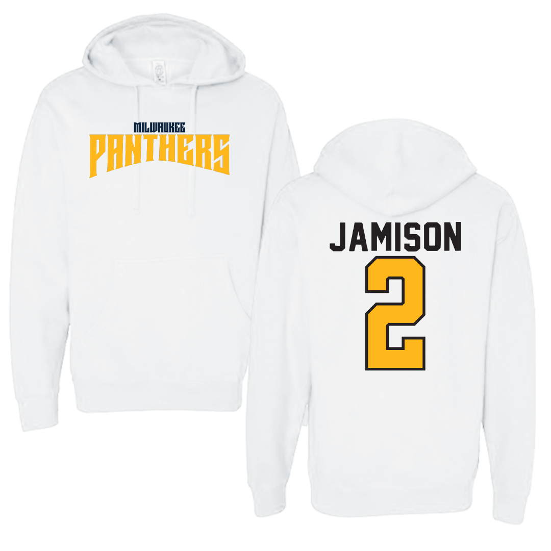 University of Wisconsin-Milwaukee Basketball White Classic Hoodie - #2 Elijah Jamison