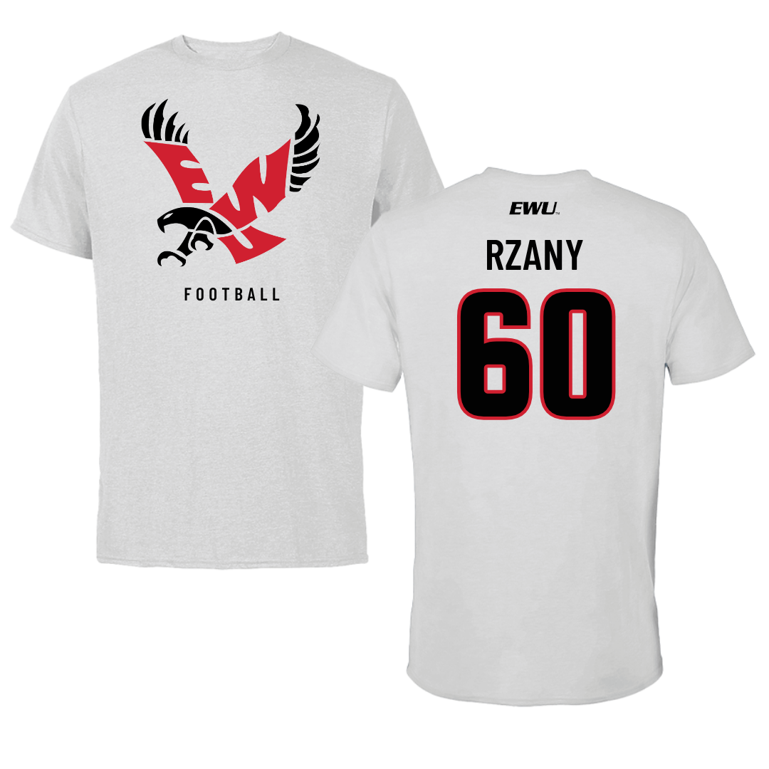 Eastern Washington University Football Light Gray Tee - #60 Gabriel Rzany