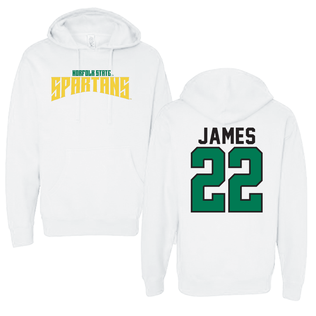 Norfolk State University Football White Classic Hoodie - #22 Andrew James