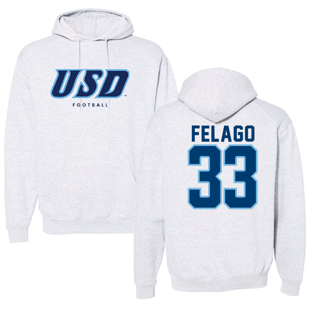 University of San Diego Football Gray Hoodie - #33 Nick Felago