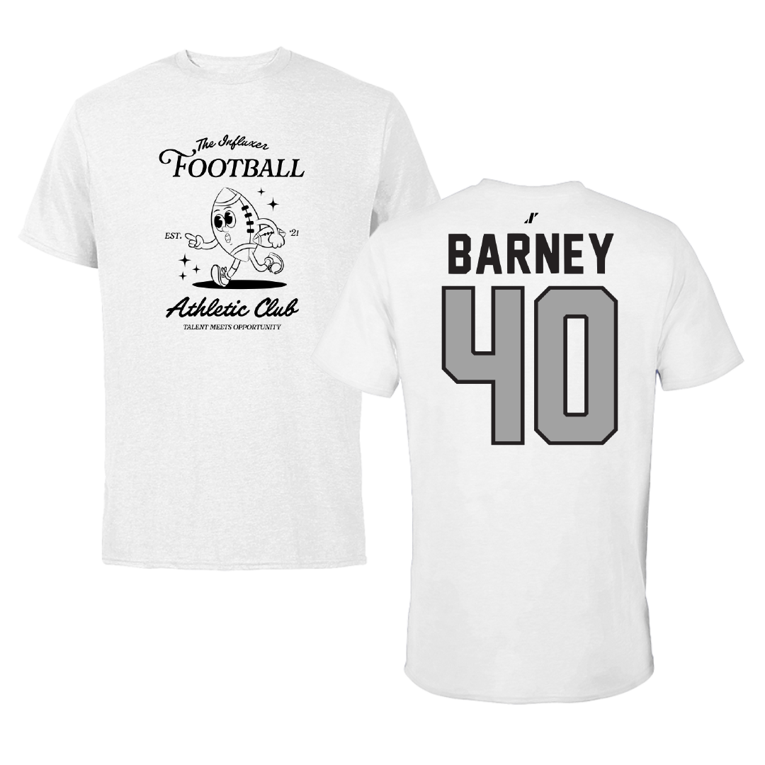 Football White Influxer Athletic Club Tee - #40 Braxton Barney