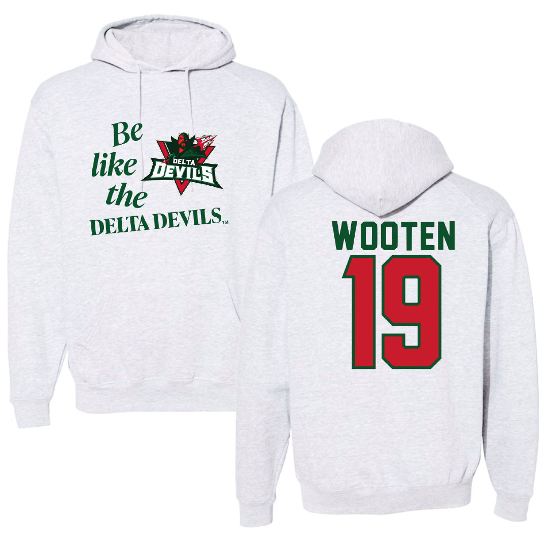 Mississippi Valley State University Volleyball Light Gray Be Like Us Hoodie - #19 Taylor Wooten