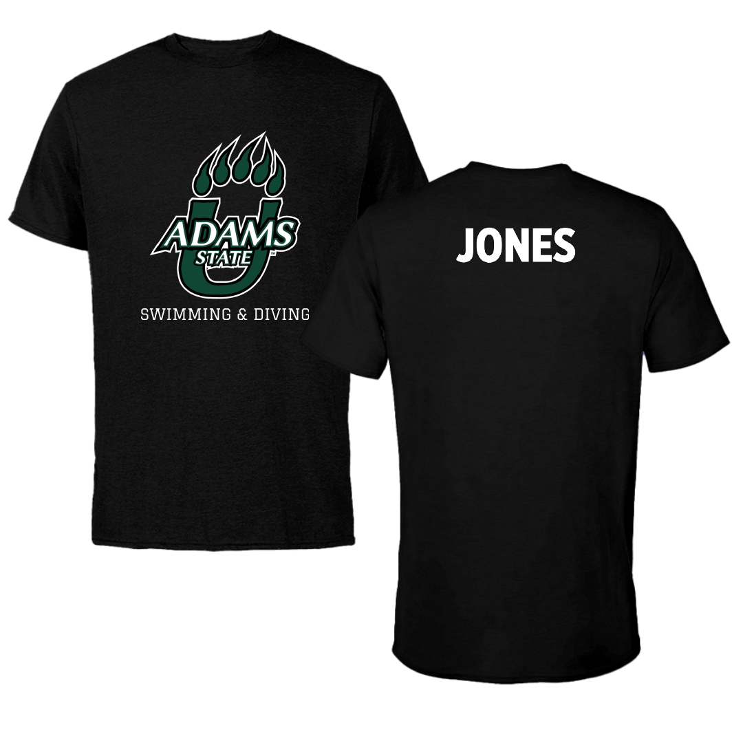 Adams State University Swimming & Diving Black State Performance Tee - Joshua Jones