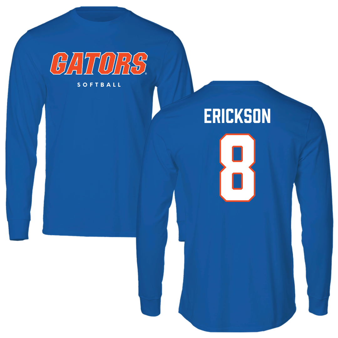 University of Florida Softball True Royal Block Long Sleeve - #8 Jocelyn Erickson