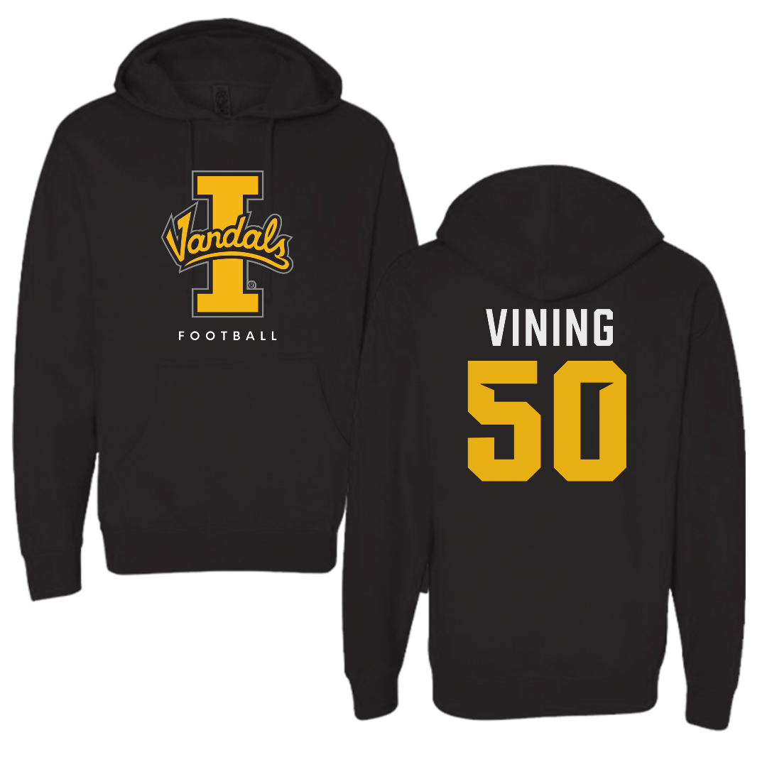 University of Idaho Football Black Vandals Hoodie - #50 Layton Vining