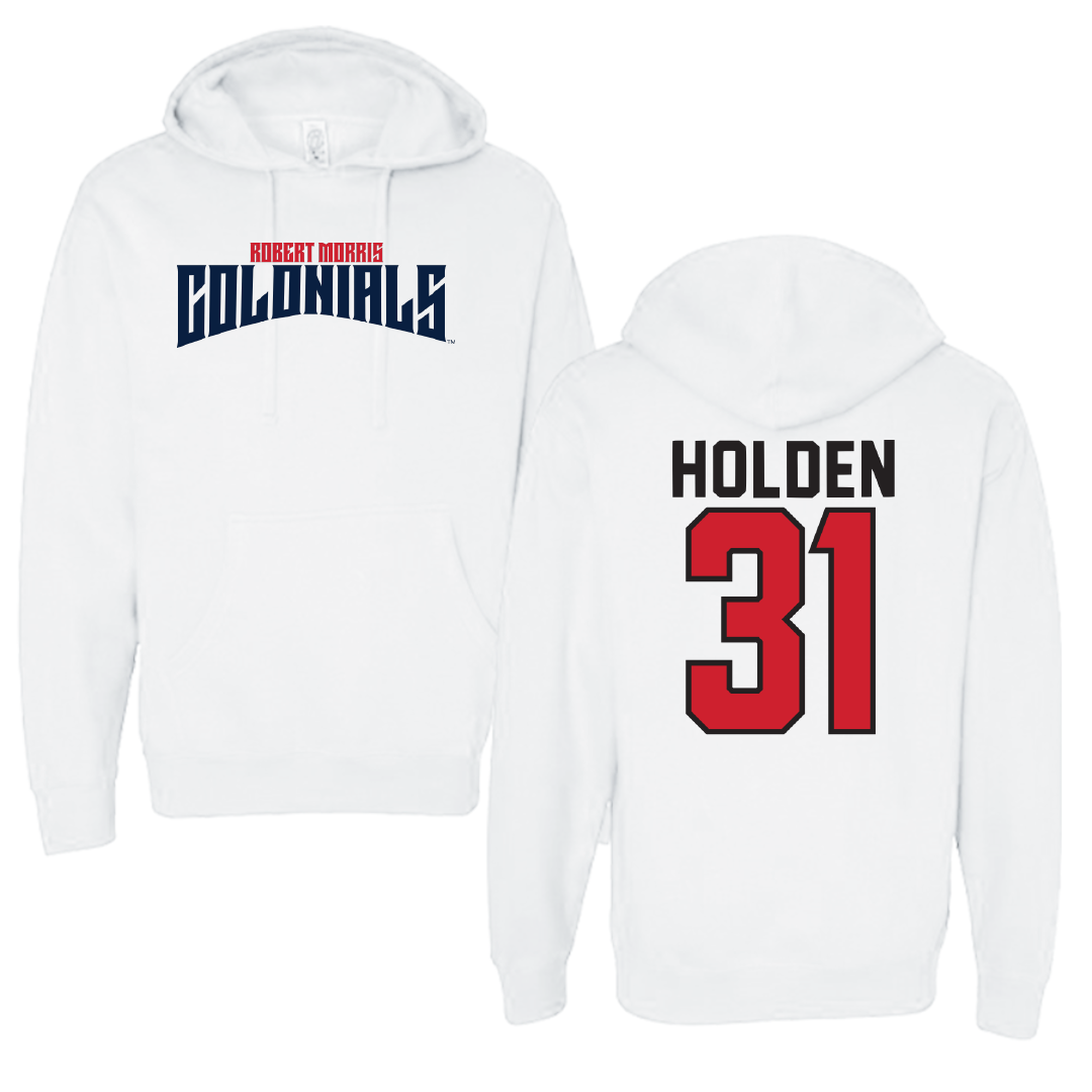 Robert Morris University Lacrosse White Classic Hoodie - #31 Elliot Holden