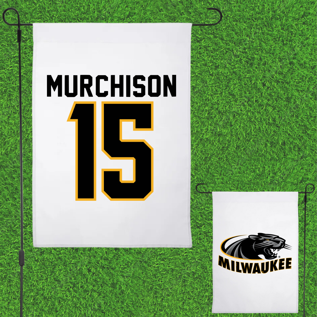 University of Wisconsin-Milwaukee Basketball White Garden Flag - #15 Simeon Murchison
