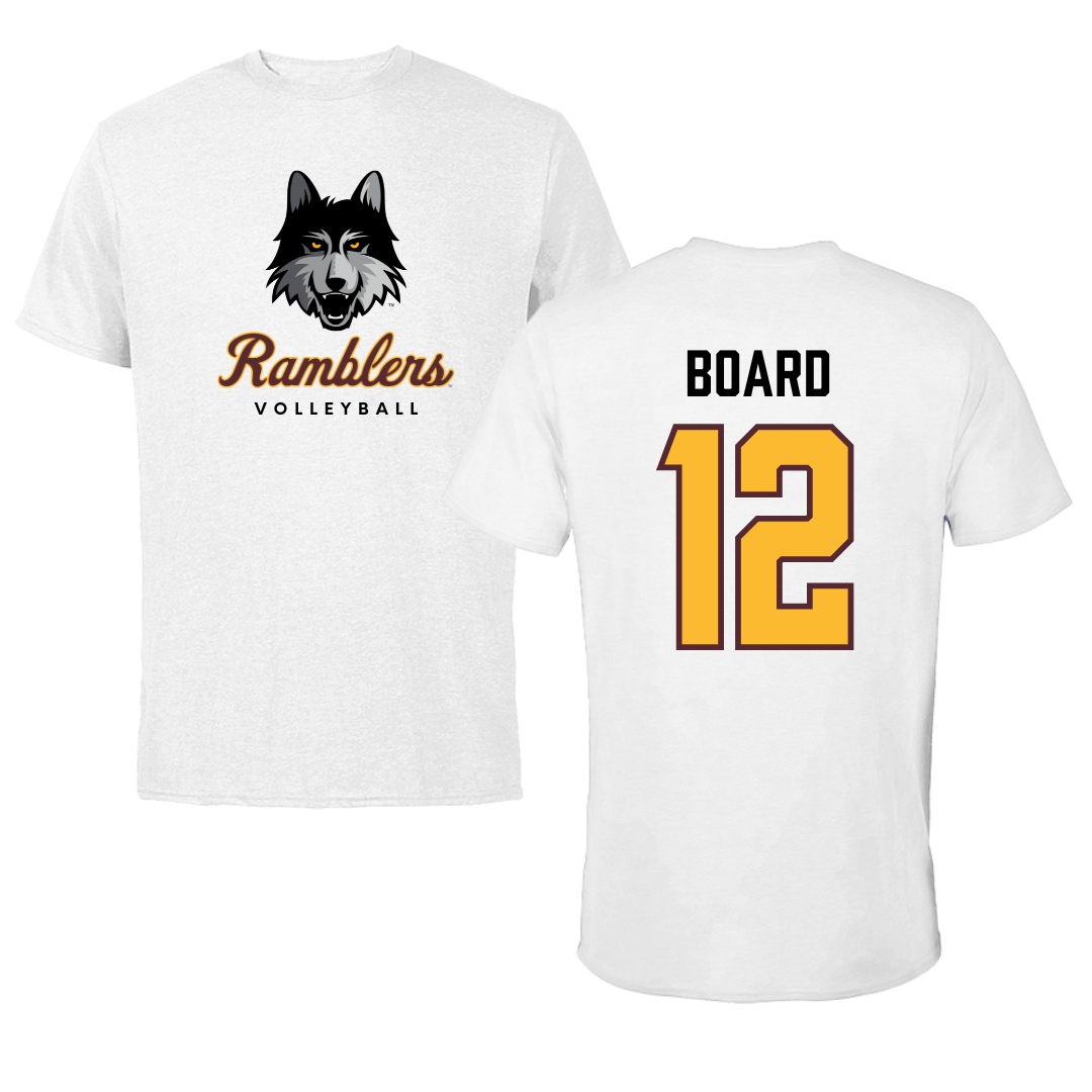 Loyola University-Chicago Volleyball White Ramblers Tee - #12 Kaley Board