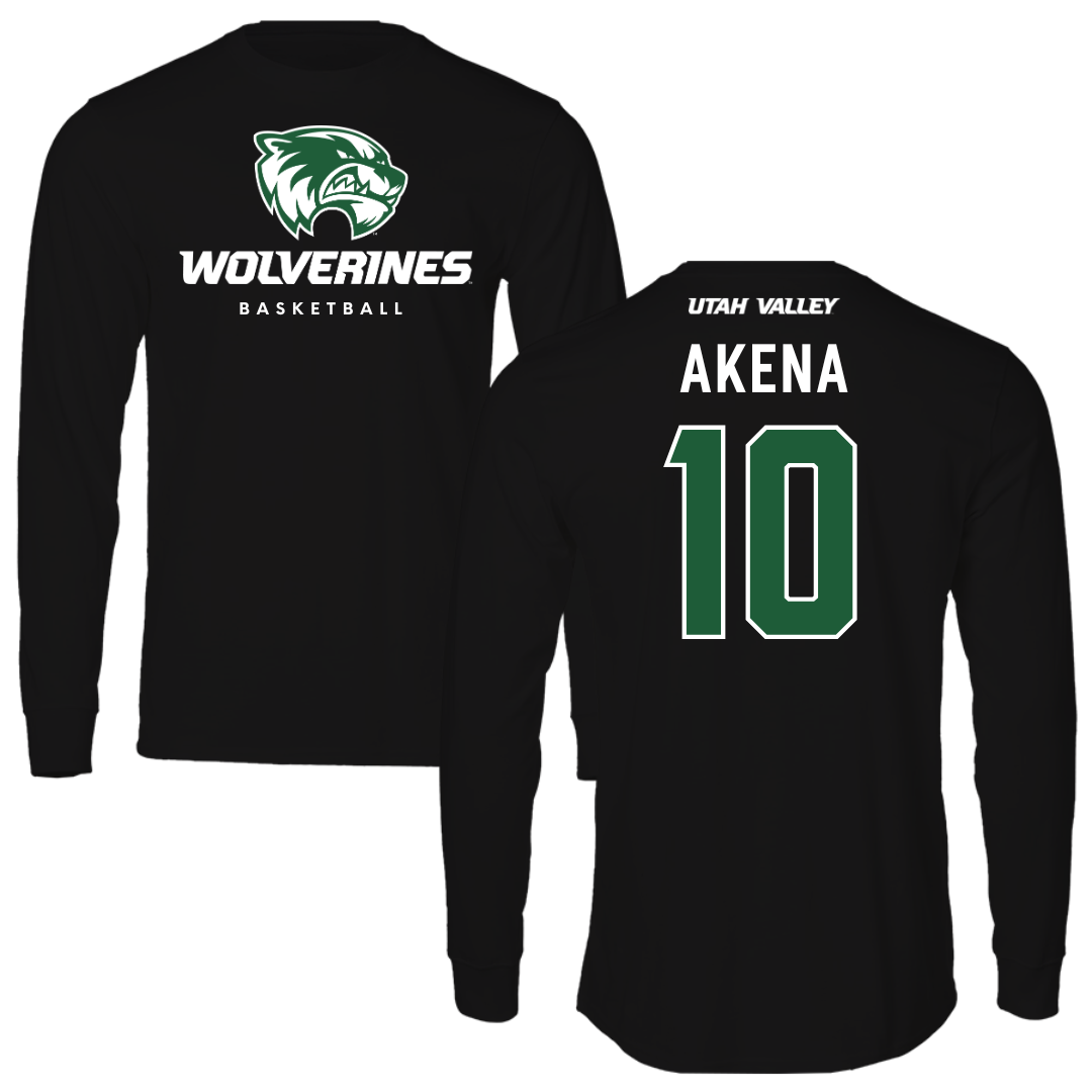 Utah Valley University Basketball Black Long Sleeve - #10 Simon Akena