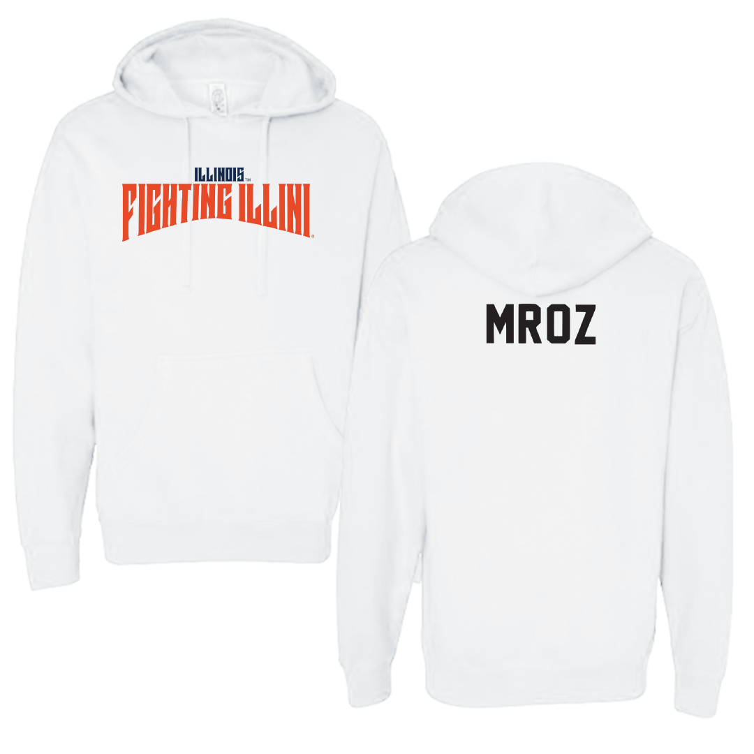 University of Illinois Tennis White Classic Hoodie - William Mroz